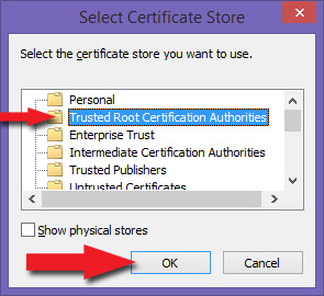 Select Certificate Store