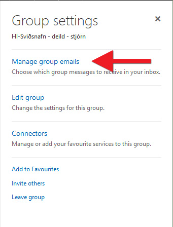 Click "Manage group emails"